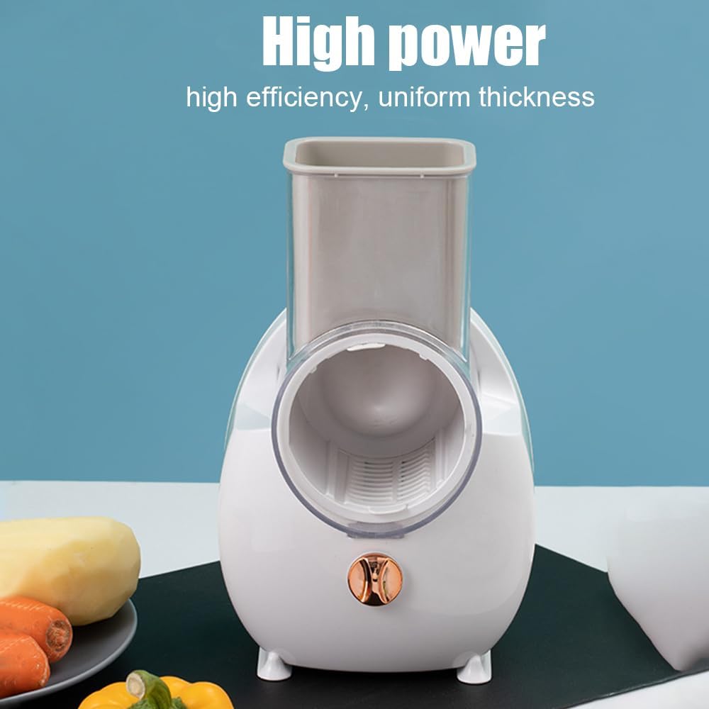 Trituradora eléctrica de quesos con carga tipo C, con un solo toque, rotativa, automática, con 3 accesorios gratuitos para verduras, quesos y