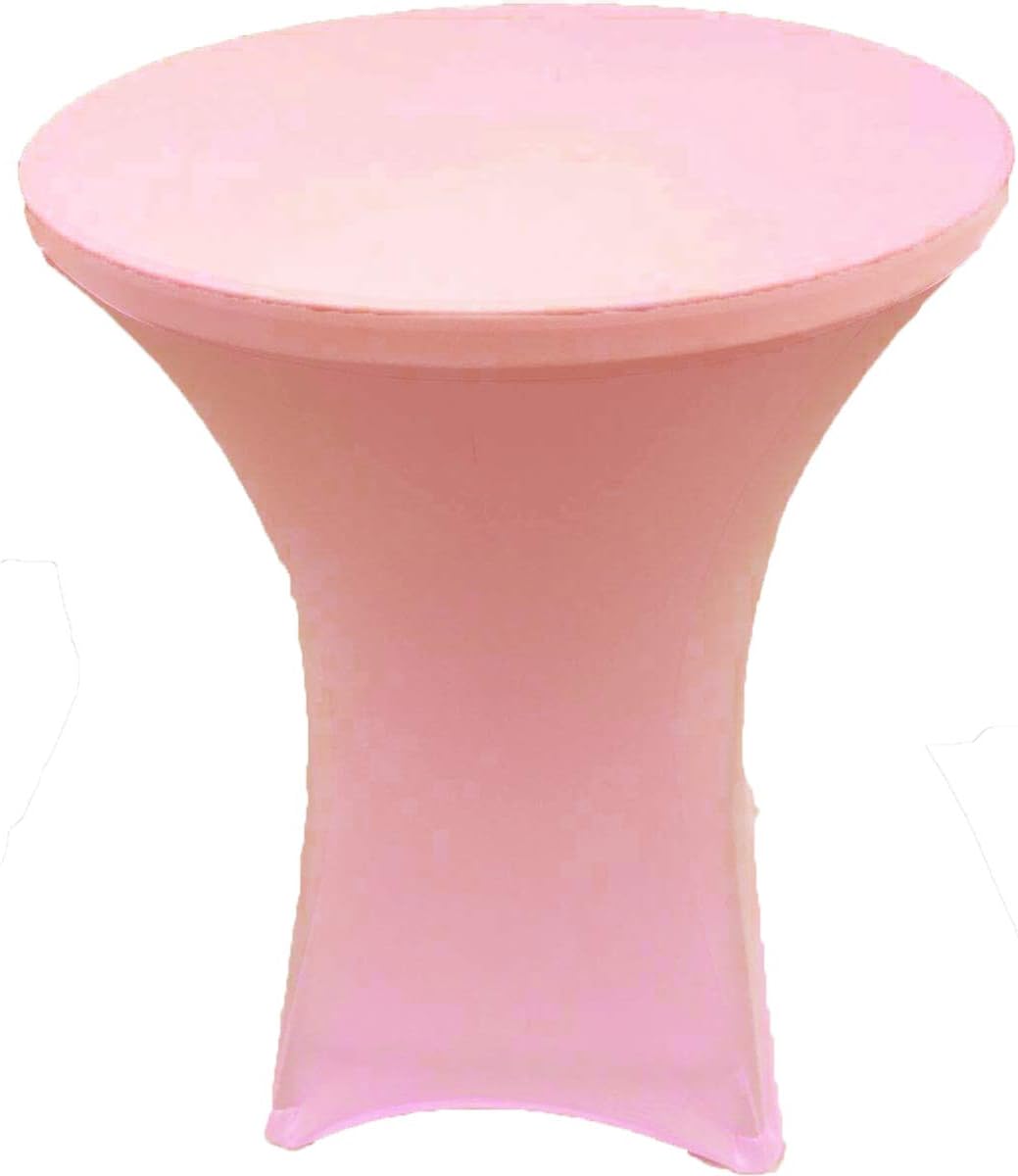 Mantel elástico ajustado de elastano para cóctel de 32 x 42 pulgadas, color rosa, para bodas, eventos y fiestas