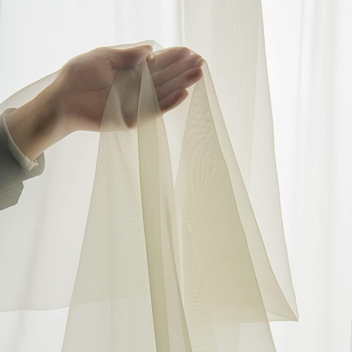 MOONVAN Cortinas semitransparentes para ventanas de 78 in de largo, 52 in de ancho, juego de 2 paneles de cortinas traslúcidas, bolsillo para barra