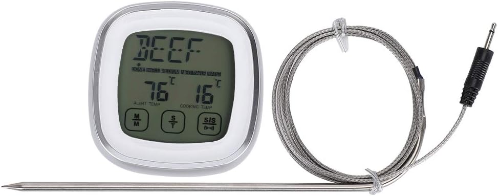 Fydun Food Thermometer Electronic Digital Touch Sc WTimer Alarm for Sugar Boiling Barbecue Food Thermometer Electronic Digital for Family