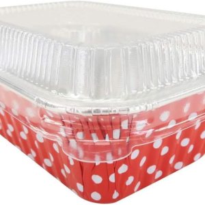 KitchenDance – Mini moldes desechables de aluminio con tapas, 6 onzas, rectangulares de tamaño individual, moldes para hornear de papel de aluminio KitchenDance – Mini moldes desechables de aluminio con tapas, 6 onzas, rectangulares de tamaño individual, moldes para hornear de papel de aluminio
