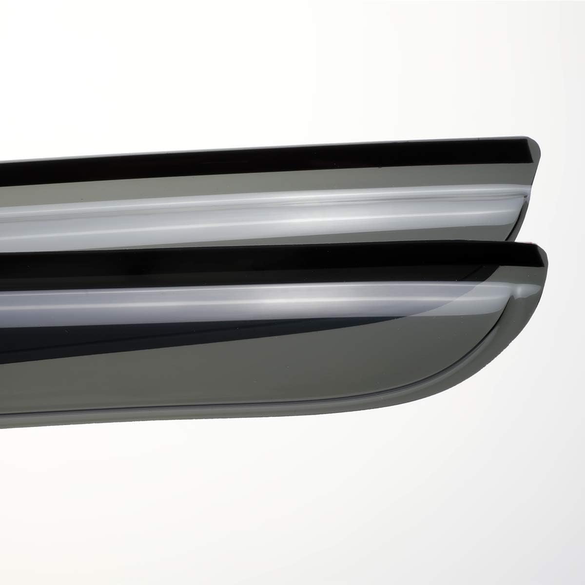 Deebior 94623 Deflector de ventilación de viento para ventana lateral, 4 piezas de montaje exterior con cinta adhesiva, protector de lluvia para