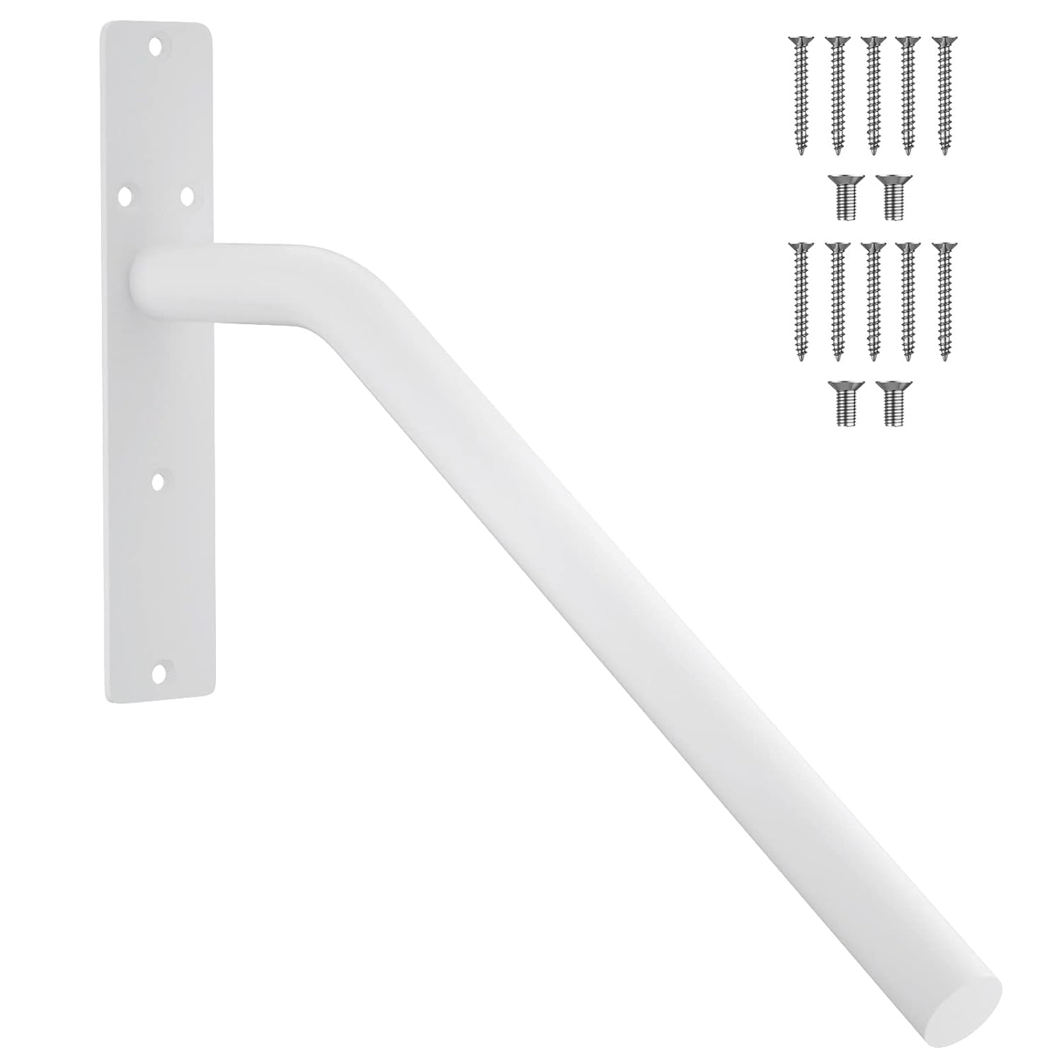 ZUEXT – Barandilla de acero inoxidable de 16 pulgadas de 1 a 3 escalones, barandilla de mano blanca aceitada para montaje en pared, barra de