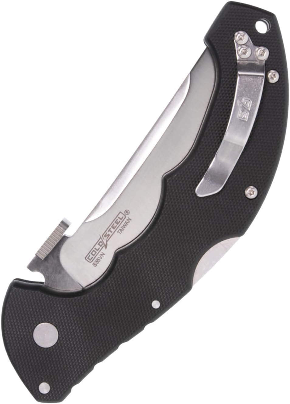 Cold Steel Talwar S35VN – Cuchillo plegable de bolsillo táctico con mango G10 de acero ultra afilado con mecanismo de bloqueo Tri-Ad