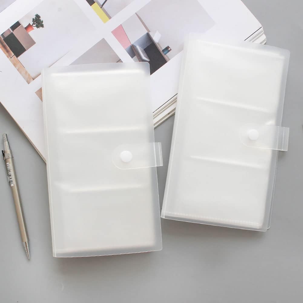 2 piezas 120 ranuras de plástico transparente titular de tarjetas de crédito caso de tarjeta de identificación de negocios libro carpeta portátil