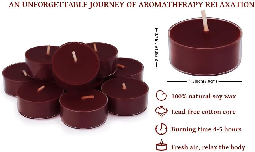 DEYBBY Velas perfumadas, velas de té de cera de soja de larga duración utilizadas para todos los soportes, taza transparente, 12 unidades, hasta 4