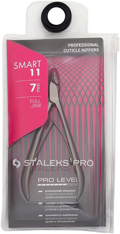 Staleks Pinzas para cutículas Pro SMART NS-11-7, mandíbula completa, 0.27 pulgadas (0.276 in)