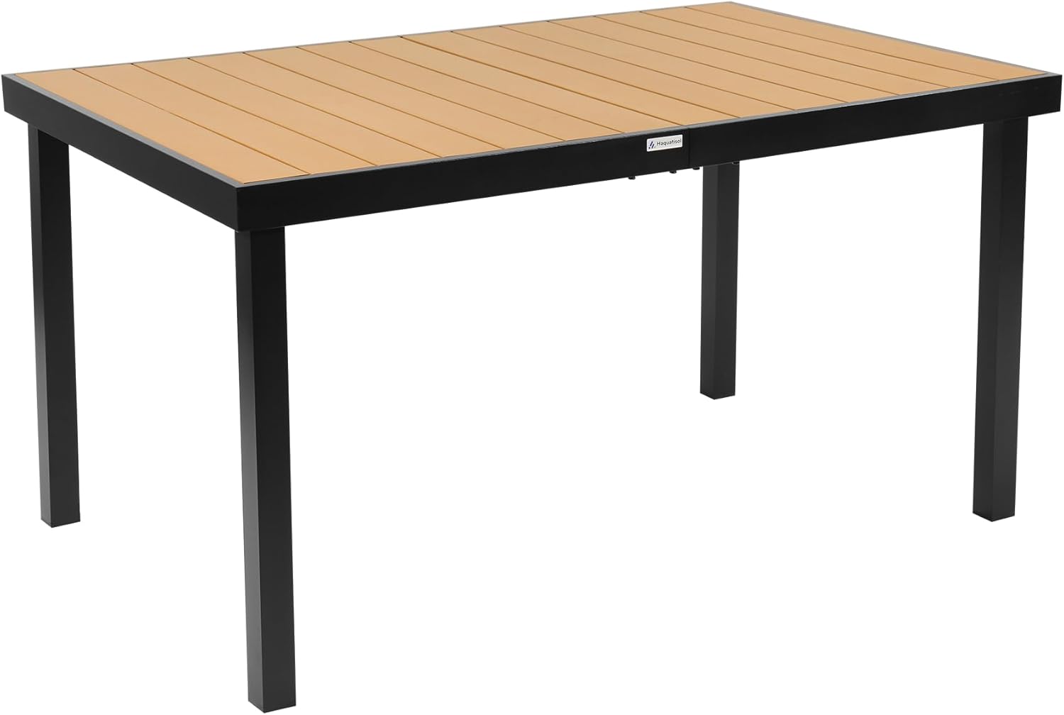 Haquatisol Mesa de comedor al aire libre para 8 personas, patio de 75 pulgadas, mesa larga rectangular de metal de aluminio con mesa similar a la