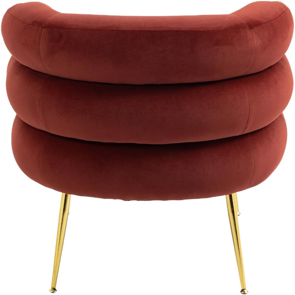 Silla decorativa de terciopelo con otomana, cómoda silla tapizada con patas de metal dorado, moderno sillón copetudo con reposapiés, para sala de