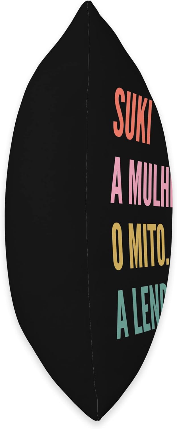 Designs De Nomes Engraçados Para Mulher Funny Portuguese First Name Design-Suki Throw Pillow, 18×18, Multicolor