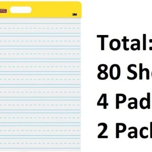 Post-it Almohadilla de caballete de pared súper adhesiva, 20 x 23 pulgadas, 20 hojasbloc, 2 almohadillas (566PRL), papel portátil blanco con rayas Post-it Almohadilla de caballete de pared súper adhesiva, 20 x 23 pulgadas, 20 hojasbloc, 2 almohadillas (566PRL), papel portátil blanco con rayas