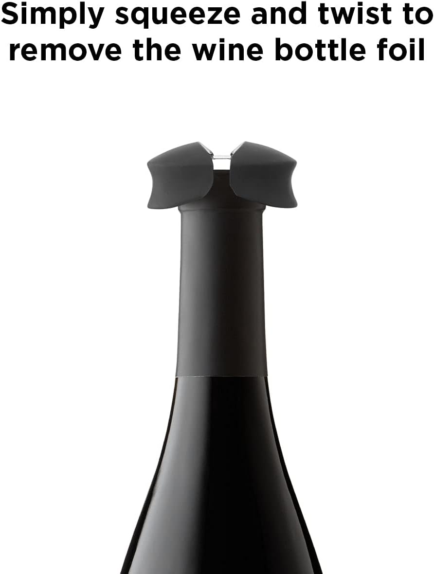 Rabbit Tapones para botellas, juego de 4, multicolor y cortador de papel de aluminio para botellas de vino (negro), 1 EA – W6113