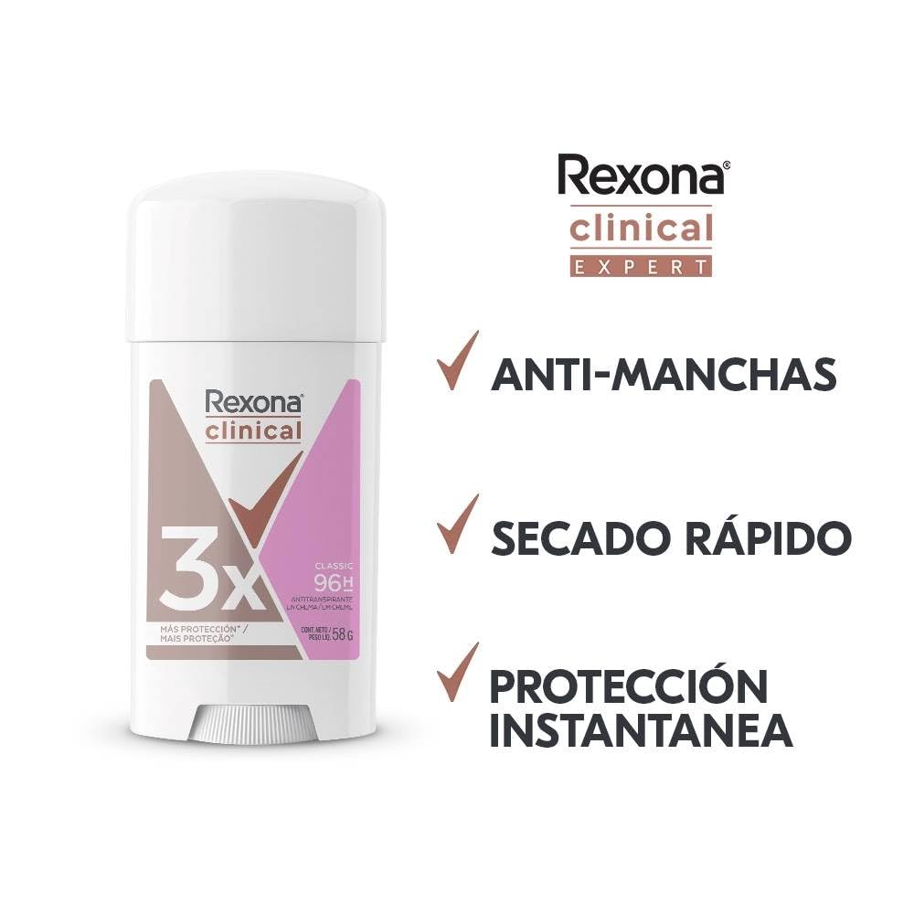Antitranspirante en Crema Rexona CLINICAL Clean 58grms 96hrs