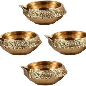 Hashcart Diya Kuber Diya – Lámpara de aceite de Puja india hecha a mano, diseño grabado, Diya para Diwali Pooja de 2.5 pulgadas (juego de 12) Hashcart Diya Kuber Diya – Lámpara de aceite de Puja india hecha a mano, diseño grabado, Diya para Diwali Pooja de 2.5 pulgadas (juego de 12)