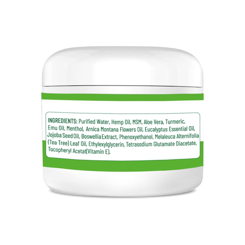 Derggzey Crema de cáñamo de 8.5 onzas líquidas, máxima fuerza, extracto de aceite de cáñamo natural con árnica, MSM, cúrcuma, aceite de emú, aloe