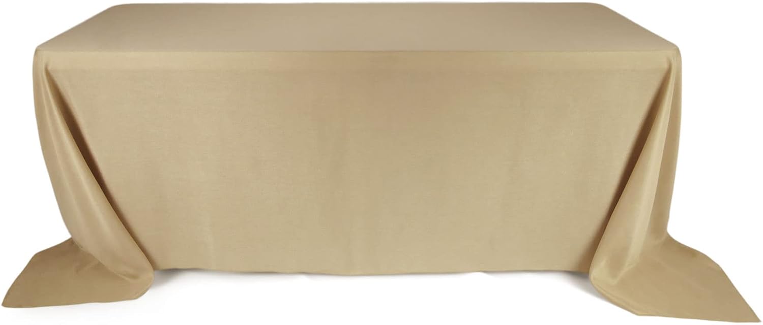 Goldstream Point Mantel rectangular de yute sintético de yute sintético de 90 x 132 pulgadas, color marrón natural
