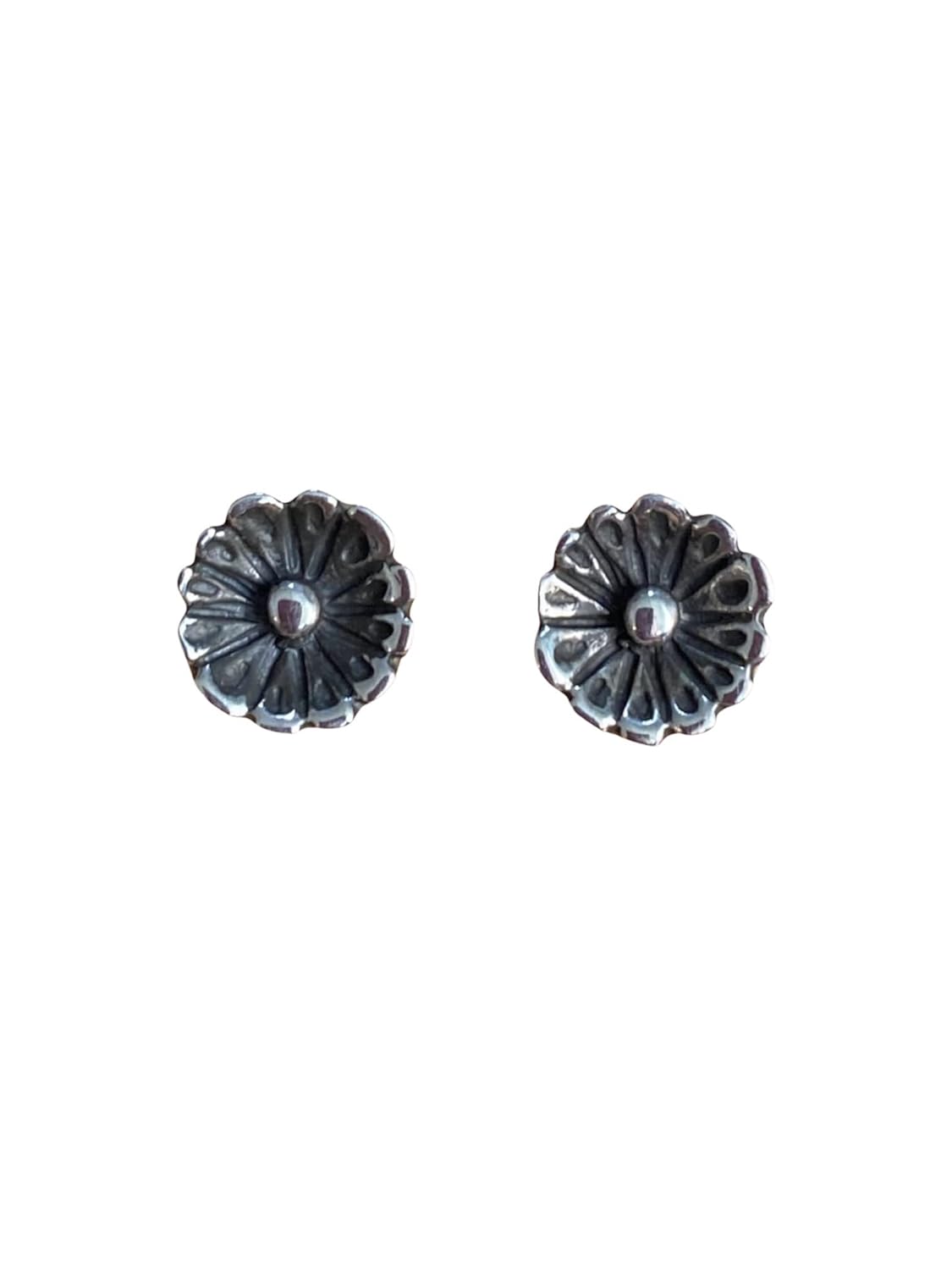 Beautiful Sterling Silver Southwest Blossom Flower Stud Earrings. Made in the heart of New Mexico.