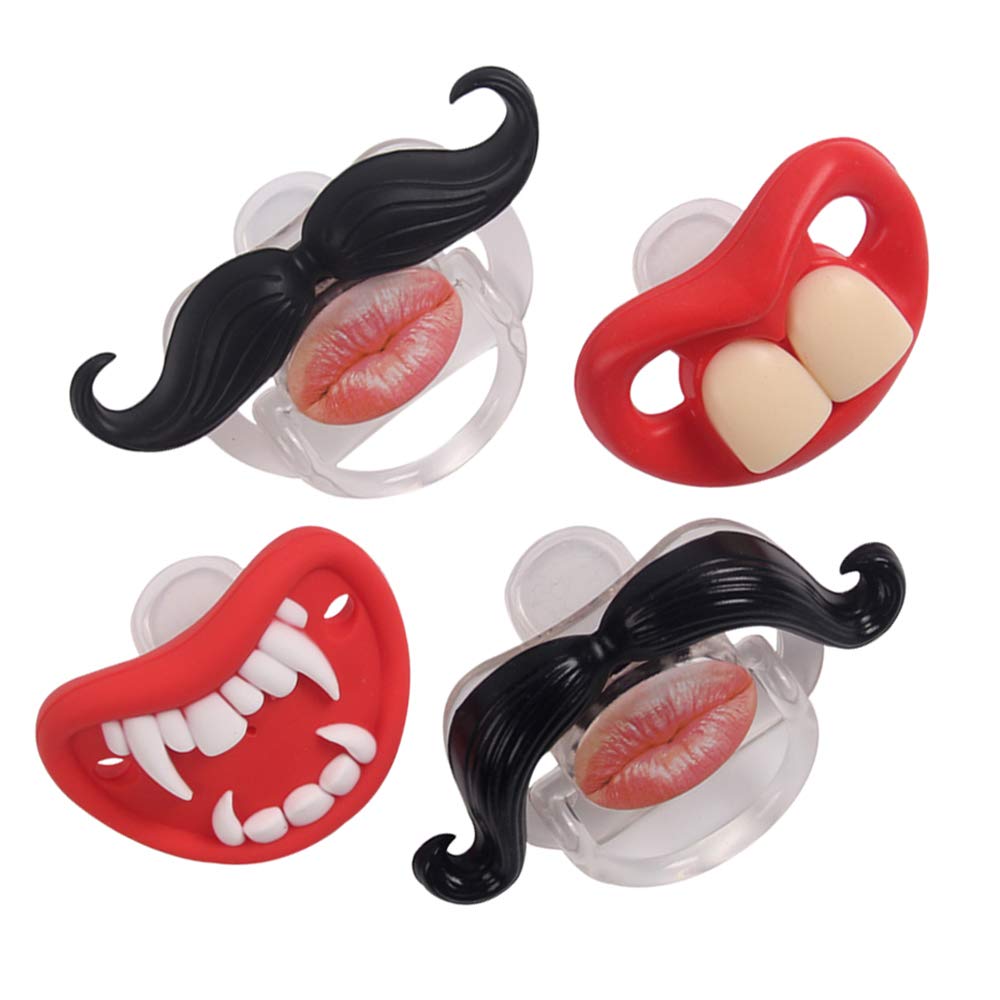 Divertidos chupetes de ortodoncia para bebés, sin BPA, sin látex, paquete de 4