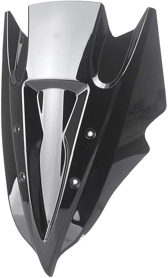 Newsmarts Protector de parabrisas de motocicleta, deflector de alerón, doble burbuja, apto para Kawasaki Z250 Z300 2013 2014 2015 2016, humo