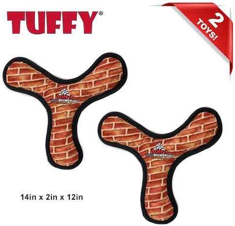 TUFFY – Juguete suave para perros del mundo – MEGA Boomerang – Chirriadores – Múltiples capas. Hecho duradero, fuerte y resistente. Juego