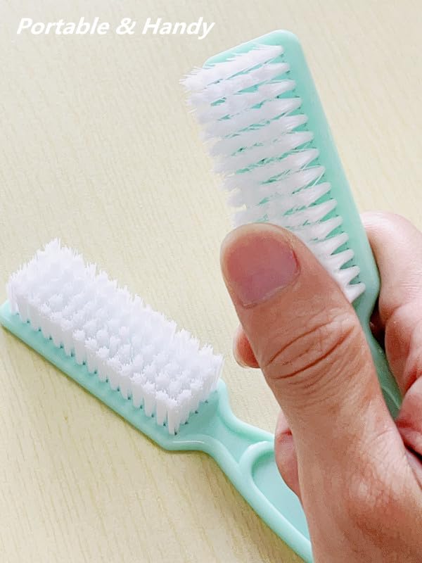 12 cepillos de uñas para limpiar las uñas, cepillo de limpieza con agarre de mango para uñas y pies, cepillo de polvo de uñas, herramientas de