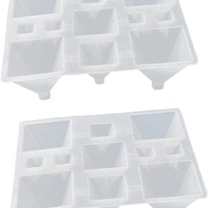 VILLCASE 2 moldes de silicona para resina súper pirámide de silicona DIY suministros de fabricación de pasteles para gelatinas vela cónica molde de VILLCASE 2 moldes de silicona para resina súper pirámide de silicona DIY suministros de fabricación de pasteles para gelatinas vela cónica molde de