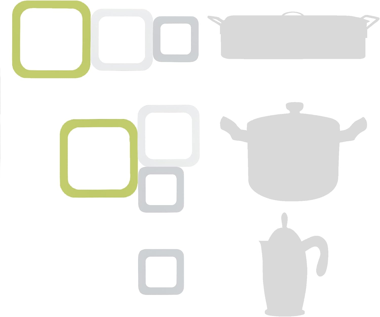 My Kitchen Trivet 29230084 – Juego de platillos 3 en 1, color verde