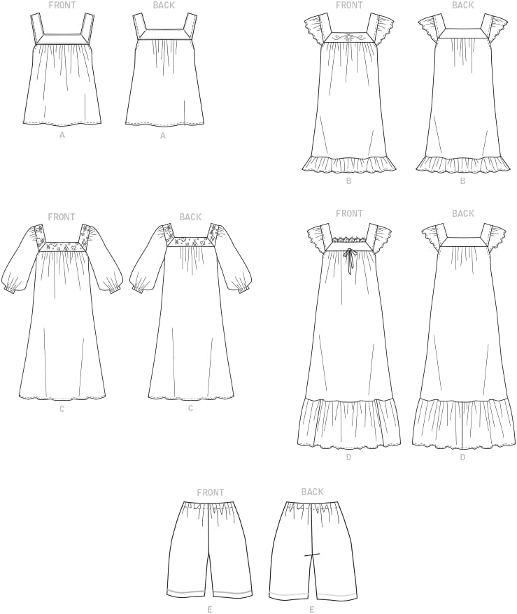 Butterick Misses’ – Kit de patrón de costura de camisones y pantalones cortos, código de diseño B6883, tallas XS-S-M