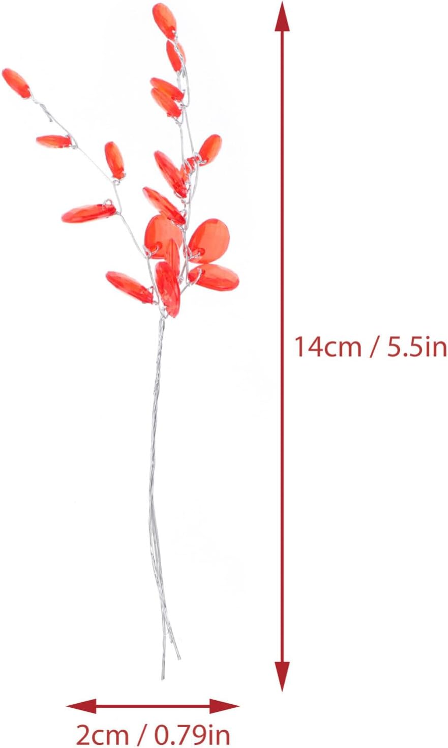 Abaodam 100 piezas de esquejes de árbol de Navidad, coronas de Navidad, palitos artificiales de flores con cuentas florales, tallos de flores de