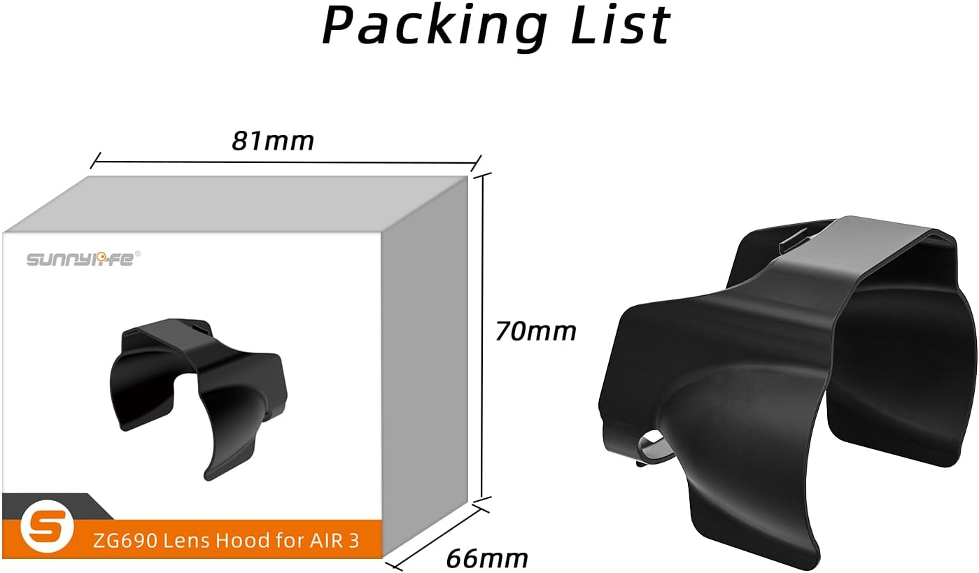 Protector de la lente para DJI AIR 3 parasol antirreflejo de la cubierta solar Accesorios Cámara Len protector de la capilla del cardán cubierta
