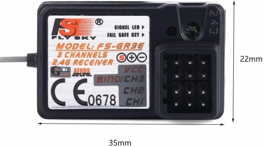 Flysky FS-GR3E – Receptor para FS-GT2 FS-GT2B FS-GT3B FS-GT3C Transmisor de radio para coche Rc  barco RC – Paquete de 1