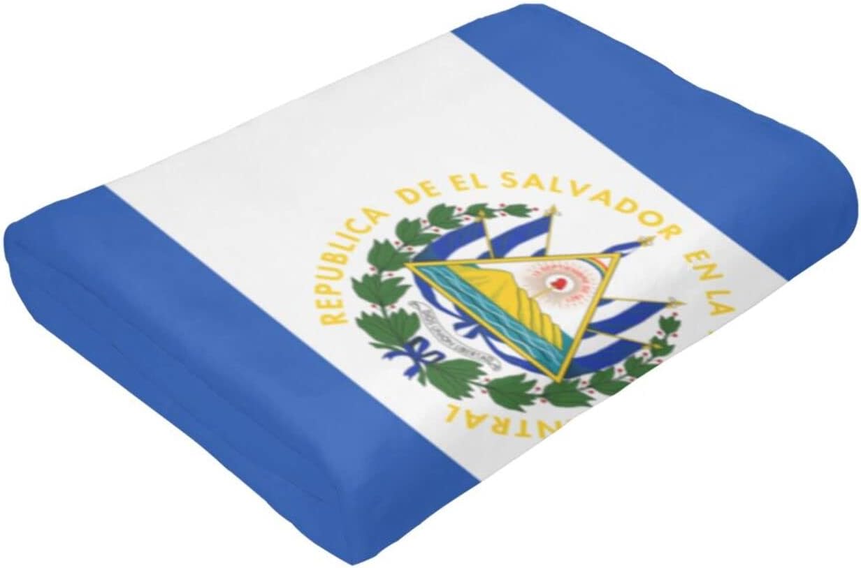 Manta de franela con diseño de bandera de El Salvador, suave y afelpada, acogedora manta de franela para sofá, cálida y decorativa