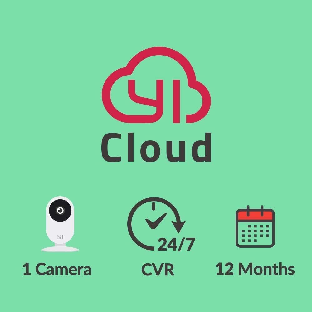 YIKami Cloud Plan 12 Month, 1 Camera, CVR continuous storage service PCMac Online Code