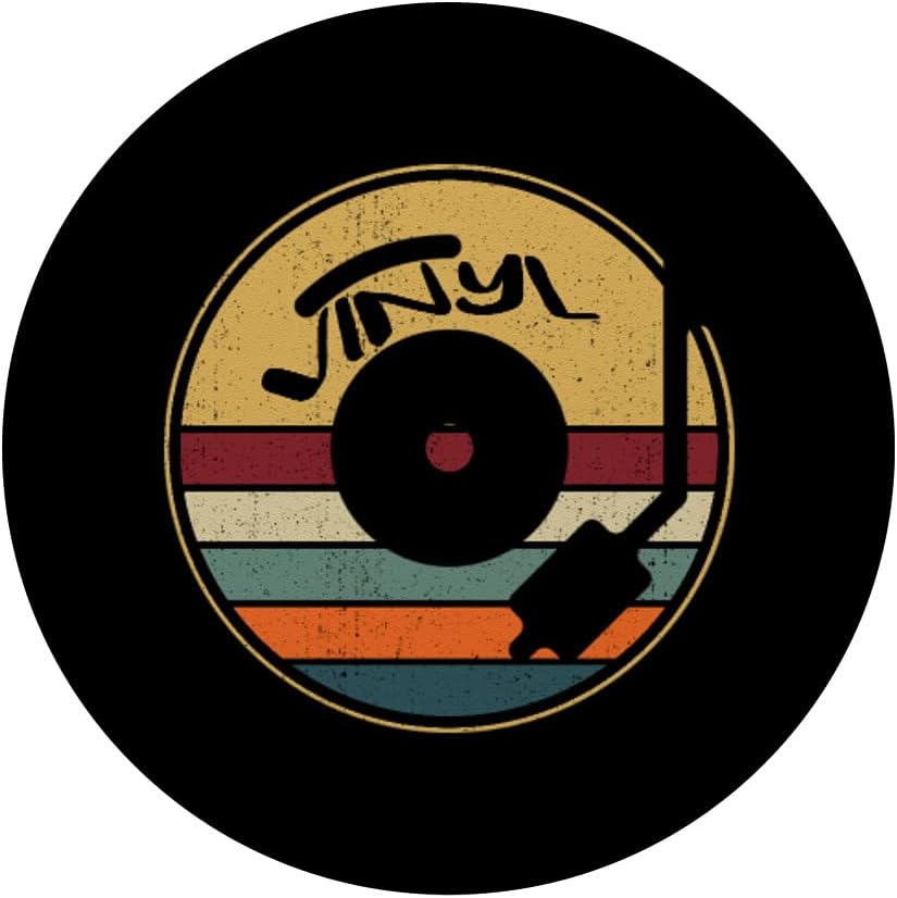 Regalos de vinilo retro  Vinilos vintage PopSockets agarre y soporte para teléfonos y tabletas, Negro