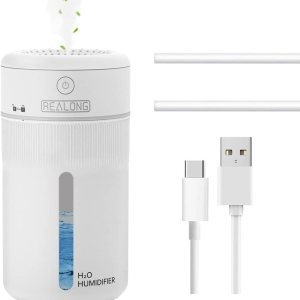 Humidificadores pequeños para dormitorio, mini humidificador de niebla fría de 13.5 fl oz, humidificadores portátiles de escritorio personal blanco Humidificadores pequeños para dormitorio, mini humidificador de niebla fría de 13.5 fl oz, humidificadores portátiles de escritorio personal blanco