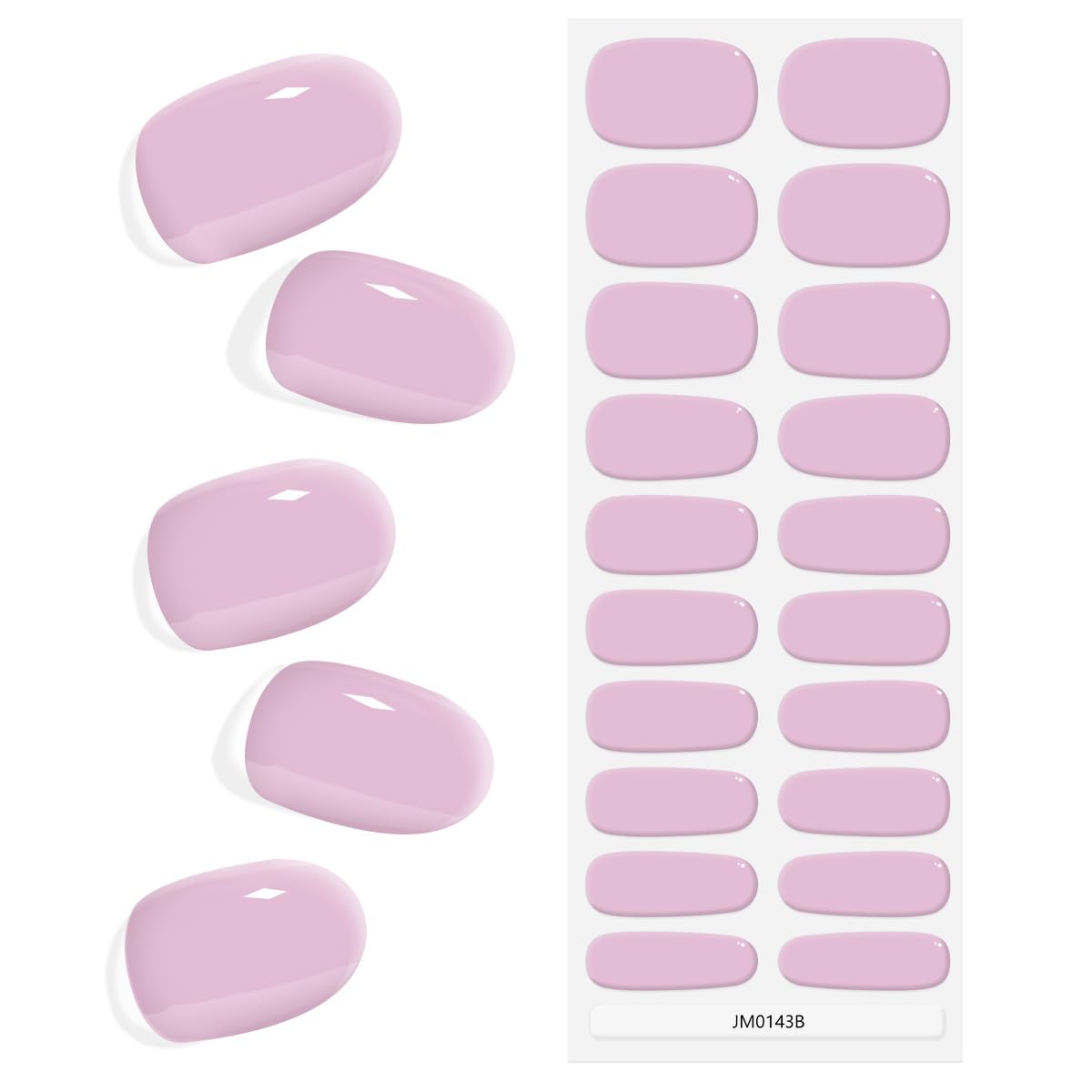 Tiras de uñas de gel semicuradas, 20 unidades, calcomanías de uñas de gel, tiras de uñas semicuradas, funcionan con lámpara de uñas LED UV, kit de