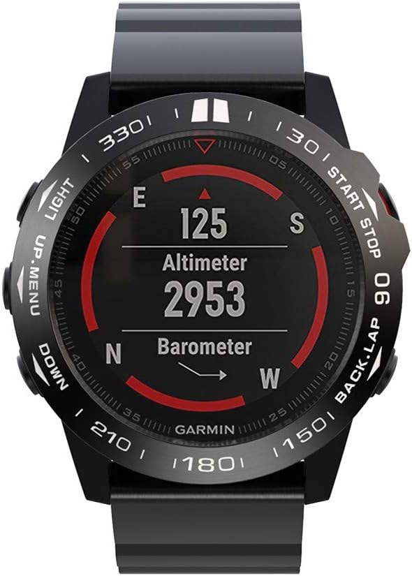 Abanen Para Fenix 5XFenix 5X Plus Bisel de reloj, cubierta adhesiva pulida de acero inoxidable antiarañazos, anillo de cubierta protectora para
