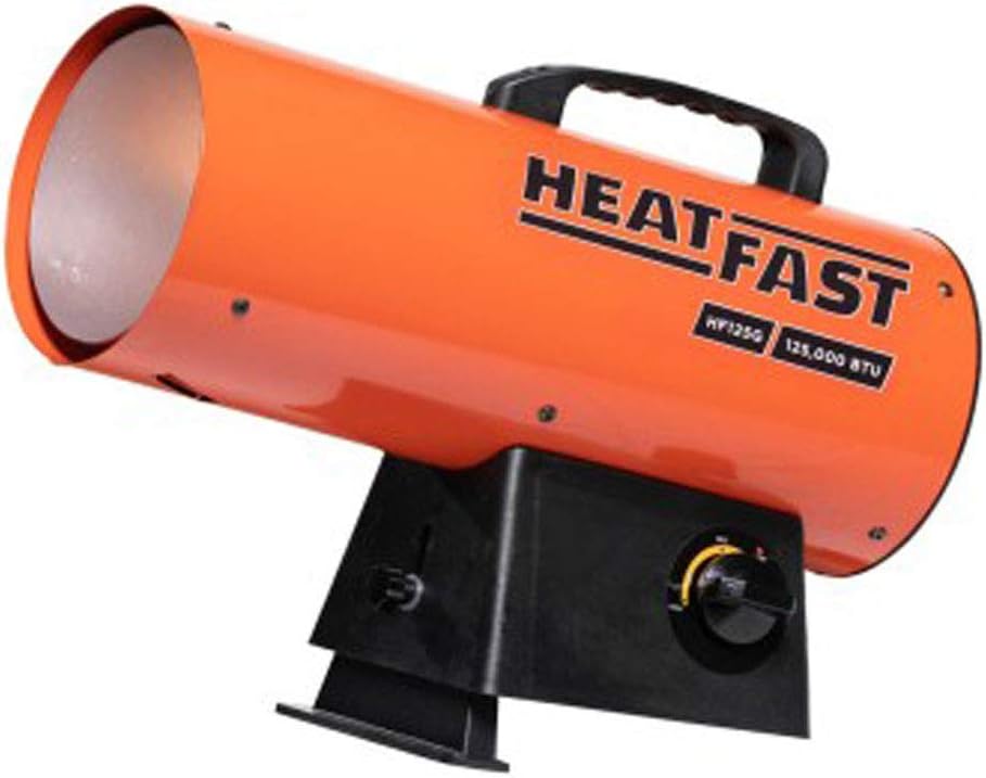 HeatFast HF160G Calentador de espacio portátil para el hogar, lugar de trabajo, sitio de construcción, aire forzado, propano, salamandra, torpedo,