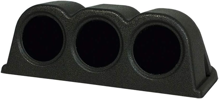 GlowShift Consola universal negra de triple calibre para salpicadero, se adapta a cualquier marcamodelo, plástico ABS, se monta (3) medidores de