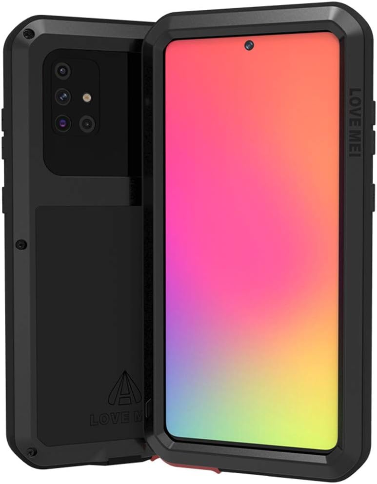 LOVE MEI Funda para Samsung Galaxy A71 4G, resistente al agua, militar, resistente, a prueba de golpes, polvo y suciedad, aluminio híbrido, metal,