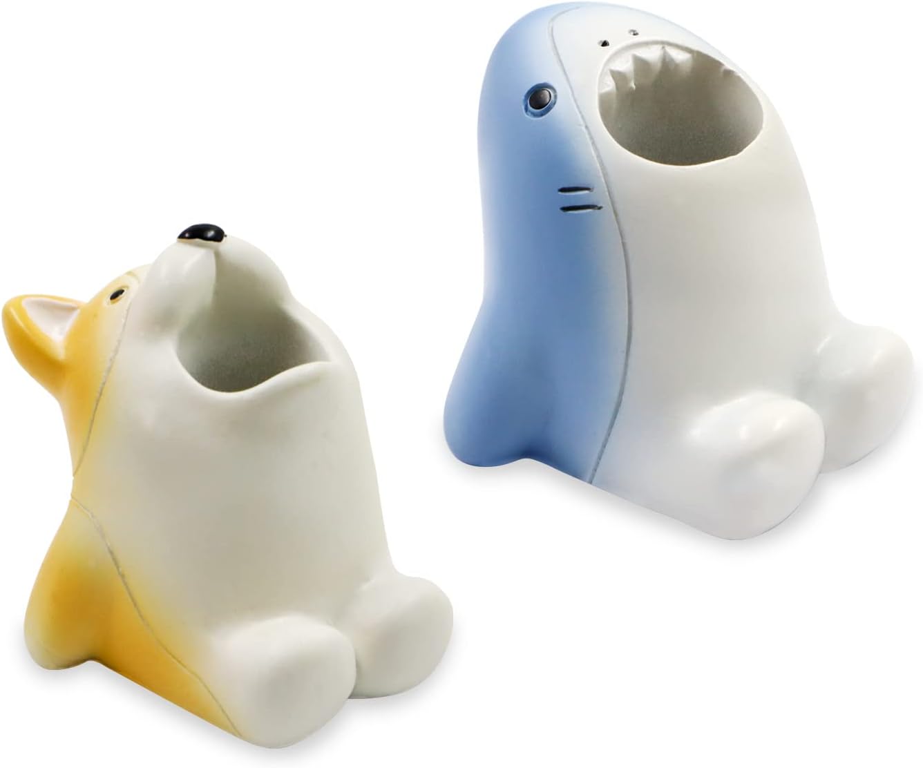 2 mini soportes para cepillos de dientes, divertido soporte para cepillo de dientes de animales de dibujos animados, soporte para bolígrafo único