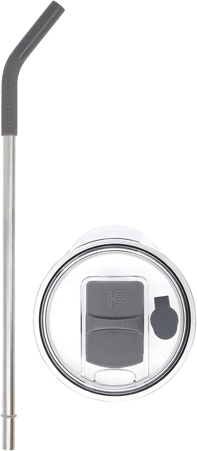 HYDRAFLOW Capri – Vaso de 30 onzas con popote  Vaso aislado al vacío de triple pared  Vaso aislado al vacío  Vaso de acero inoxidable  Vaso