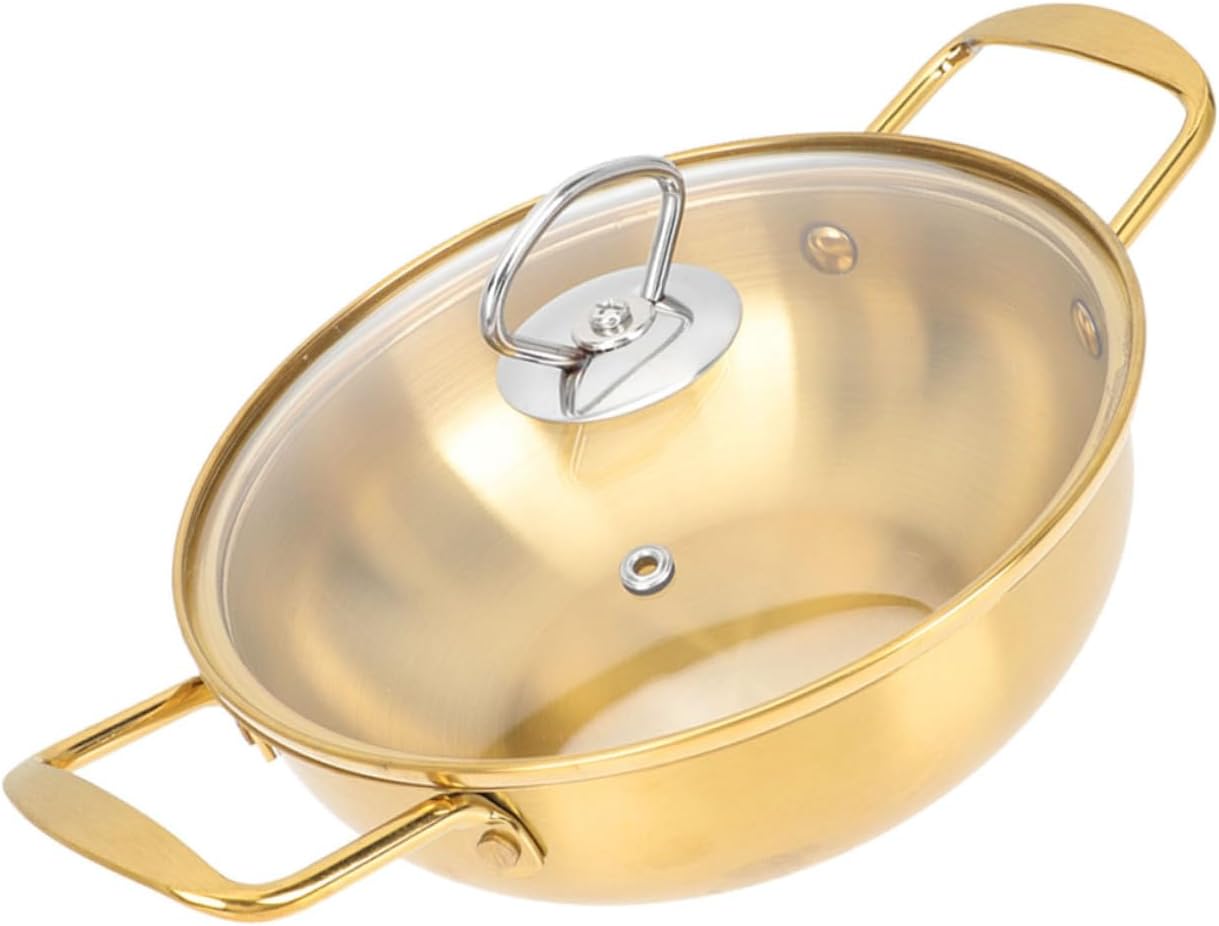 Abaodam Vaporizadores de comida ramen coreano olla caliente coreana fideos coreanos sartén utensilios de cocina para el hogar Fideos olla de cocina
