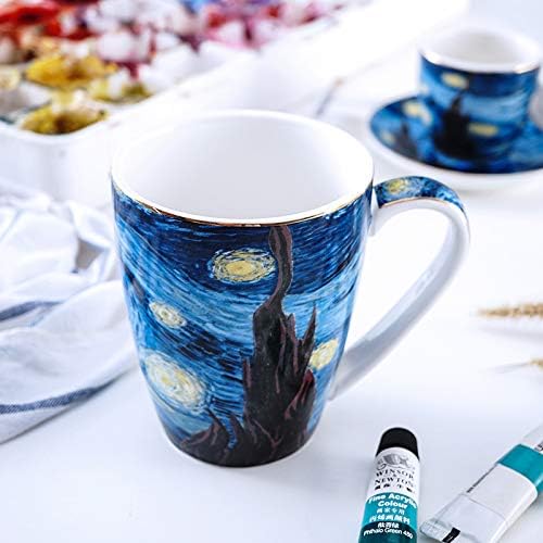 Vincent Van Gogh Art The Starry Night – Taza de café de porcelana (americano, 14 onzas)