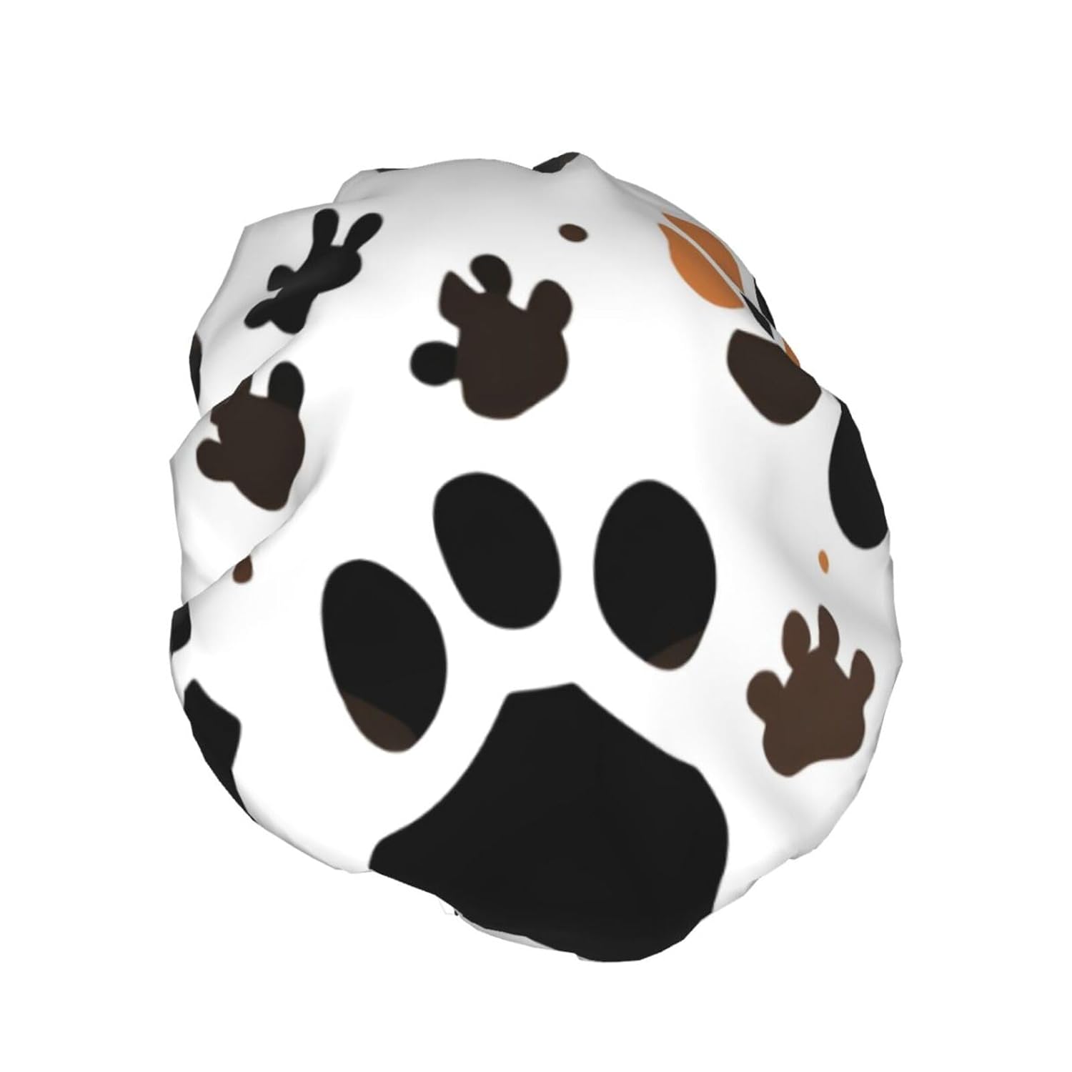 Gorro de ducha impermeable de doble capa con estampado de huellas de animales, adecuado para todas las longitudes de cabello (10.6 x 4.3 pulgadas)