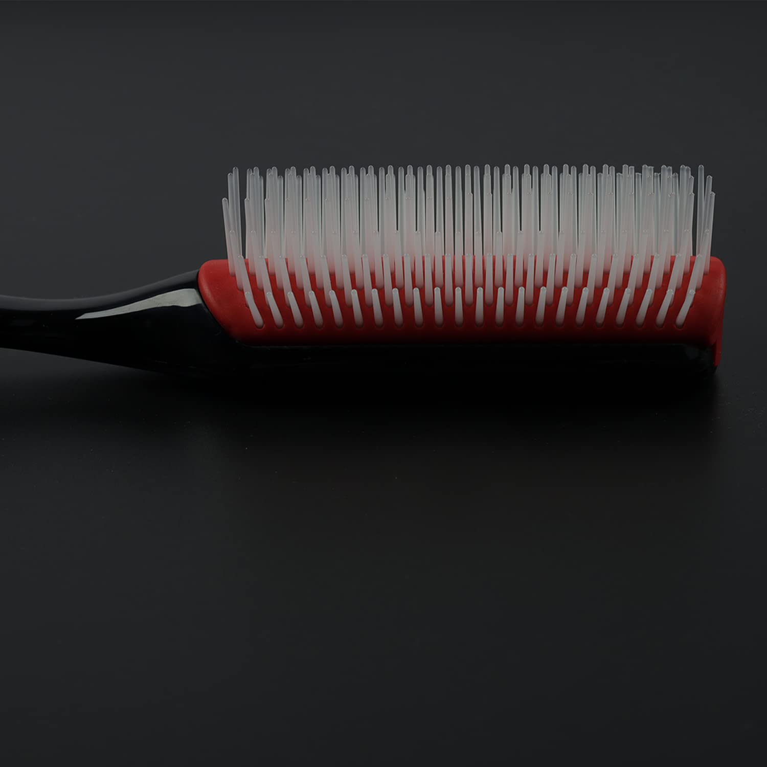 Cepillo de pelo clásico para cabello rizado húmedo o seco. Cepillo negro de 9 filas para desenredar, separar, dar forma