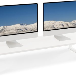 TEAMIX Elevador de monitor doble blanco, soporte de monitor de 31.5 pulgadas de largo, soporte de TV ancho, soporte de monitor blanco para 2 TEAMIX Elevador de monitor doble blanco, soporte de monitor de 31.5 pulgadas de largo, soporte de TV ancho, soporte de monitor blanco para 2
