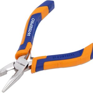 Alicates de punta larga de 5 pulgadas con cortador lateral, para fabricación de joyas, reparación, con metralla de resorte cargada Alicates de punta larga de 5 pulgadas con cortador lateral, para fabricación de joyas, reparación, con metralla de resorte cargada