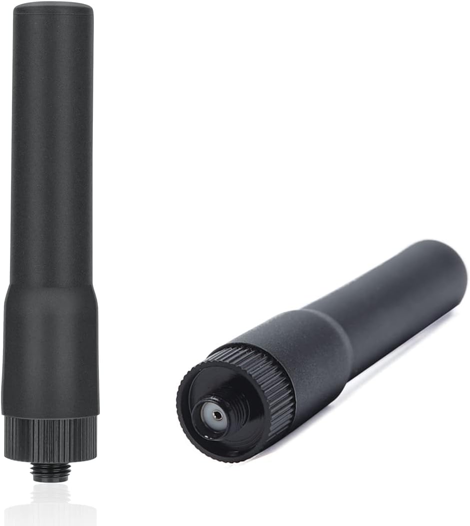 ABBREE – Mini antena de radio de jamón hembra SMA de 2.7 pulgadas de doble banda VHF UHF 144MHz430MHz antena Walkie Talkie para GMRS Radio BAOFENG