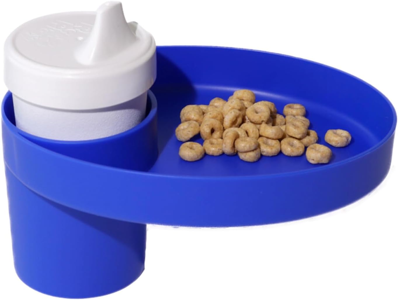 My Travel Tray Oval, fabricado en Estados Unidos. Extiende tu portavasos actual para sostener tu taza más una bandeja para aperitivos, juguetes y